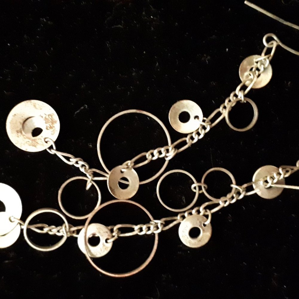 Long Vintage Silver Earrings